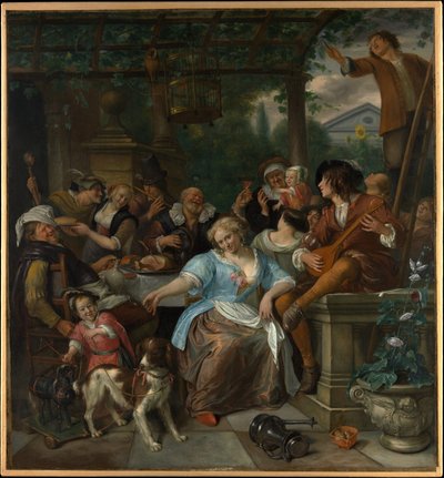 Compagnie joyeuse sur une terrasse - Jan Havickszoon Steen